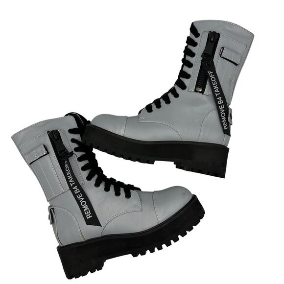 Dolls Kill Poster Girl Reflective Boots - Picture 1 of 11